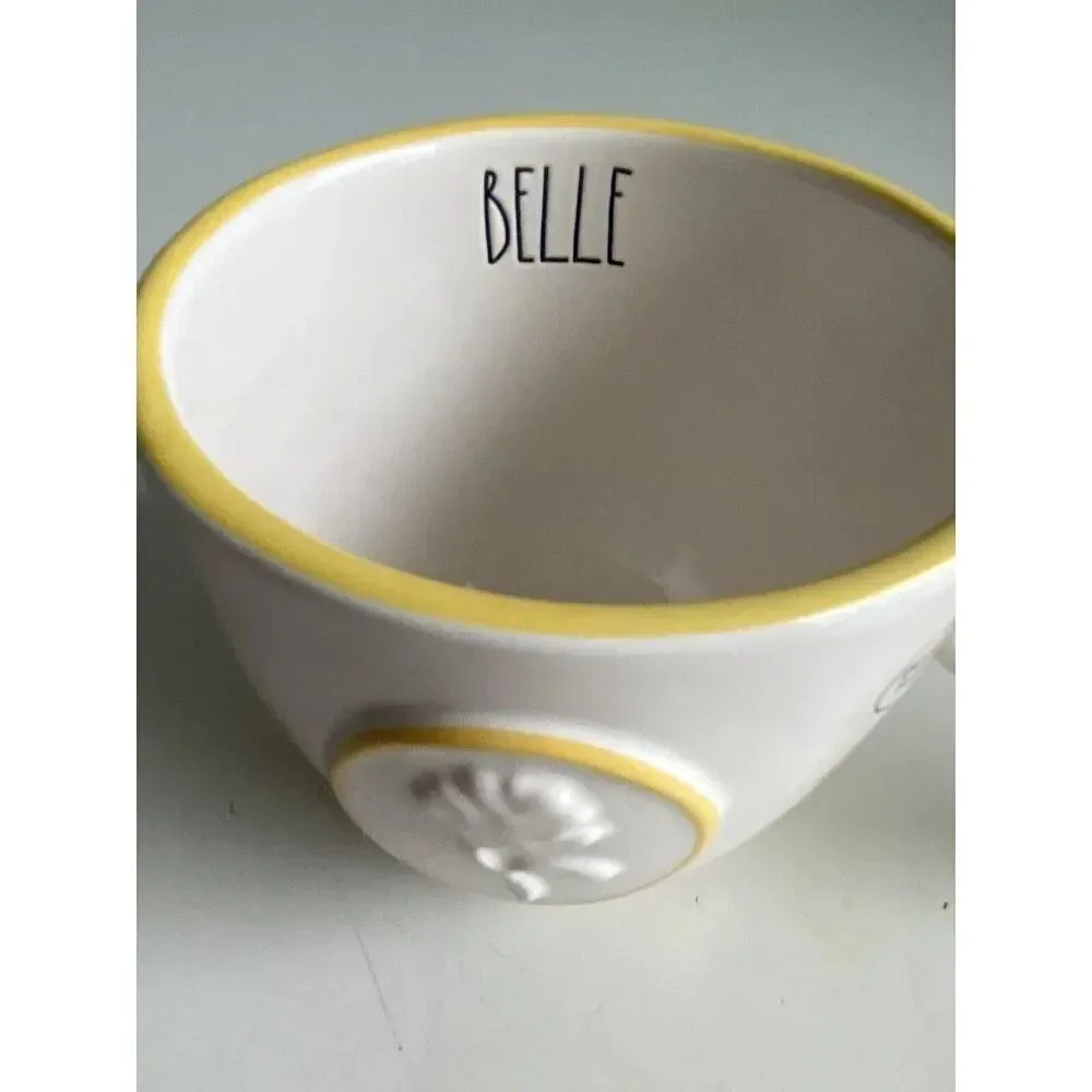 Rae Dunn Disney Princess Belle Ceramic Mug Tea‎ Cup With Spoon Double Sided NEW